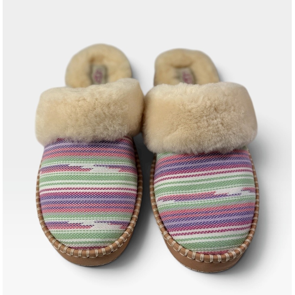 UGG Aira Serape Slippers Womens 10 Fiesta Striped Wool Lined 1010169 NEW